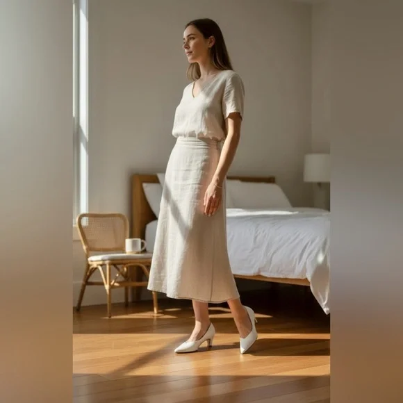 Thomas Wallace Vintage Cream Snakeskin Kitten Heel Pumps - Size 7 1/2 - Picture 15 of 15